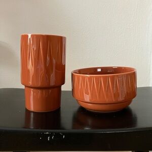 SAGAFORM Orange Ceramic Cup and Bowl Set